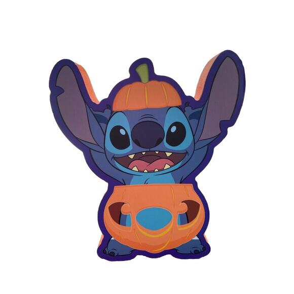 NEW DISNEY LILO AND STITCH HALLOWEEN Pumpkin WOODEN WALL ART Collectible… - Picture 1 of 8